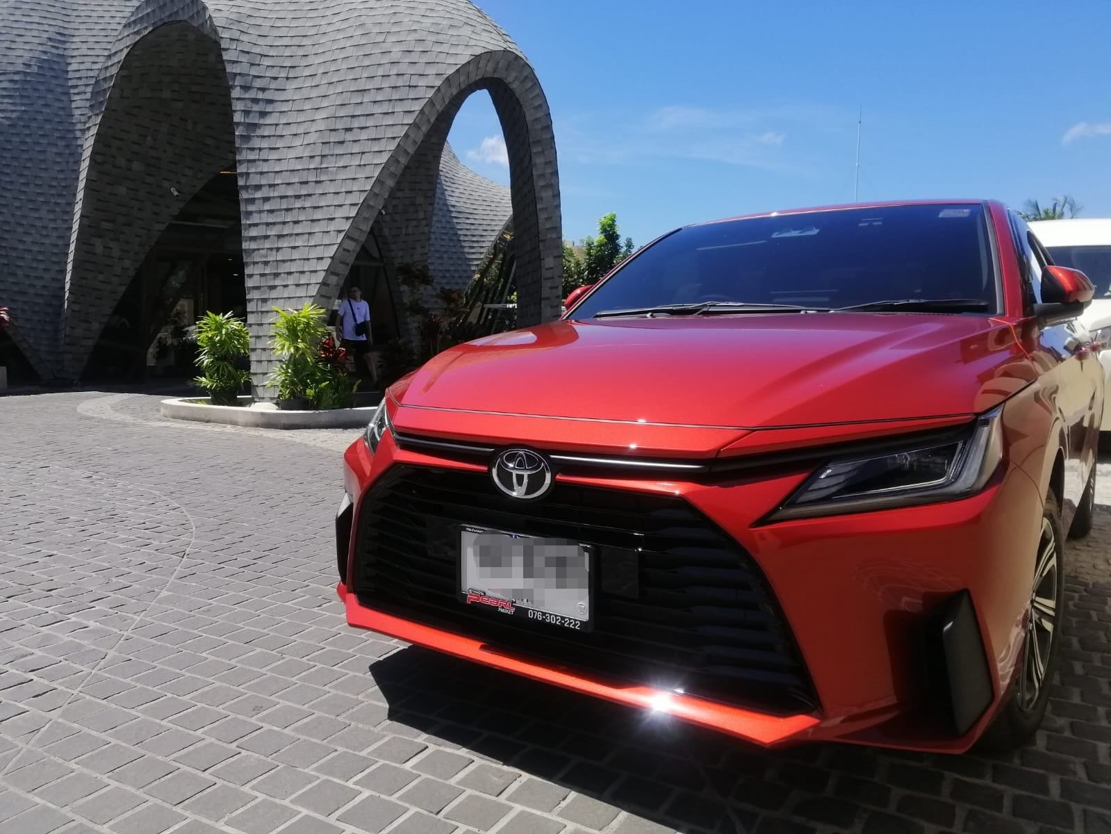 Toyota Yaris Ativ 2024, red — front three-quarter view